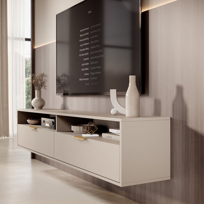 Meubella - TV-Meubel Qipp - Beige - 175 cm