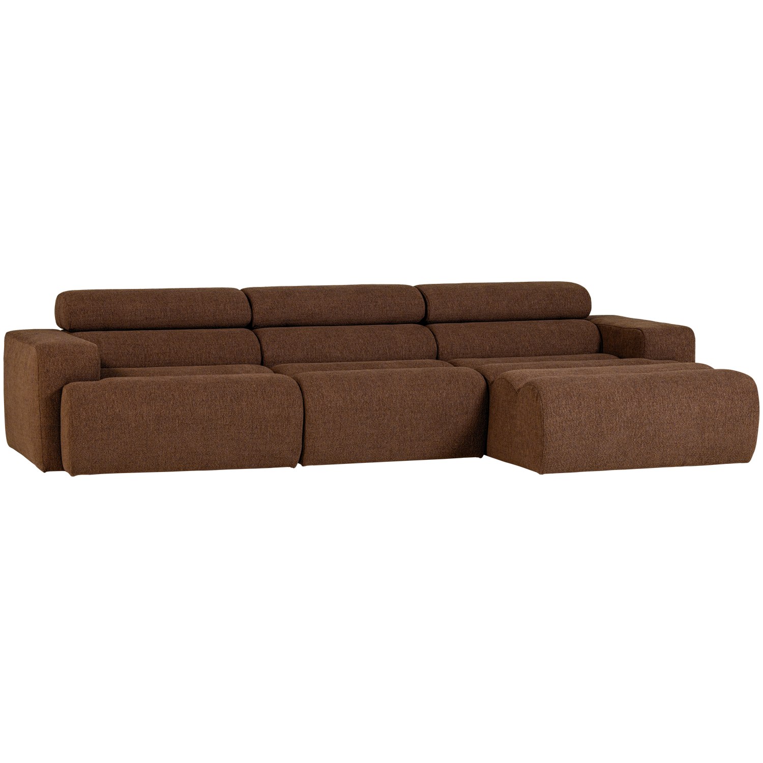 WOOOD Novi Chaise Longue Bank Rechts - Polyester - Mokka