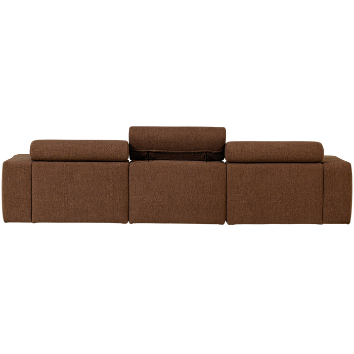 WOOOD Novi Chaise Longue Bank Rechts - Polyester - Mokka