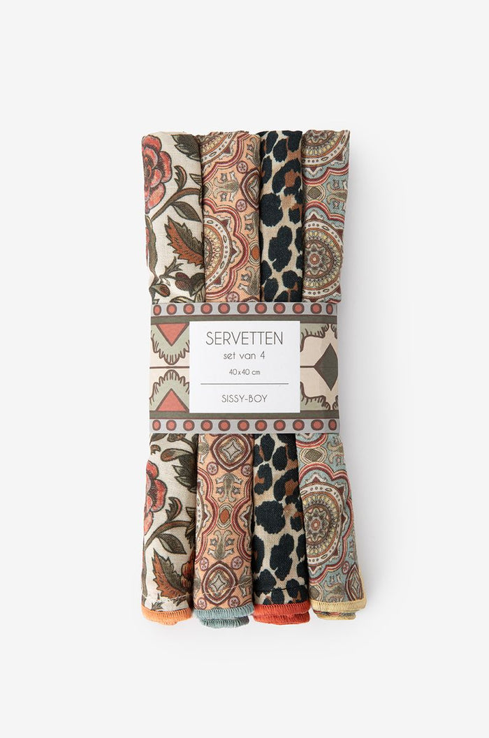 Sissy-Boy Set van 4 servetten met print-4st.