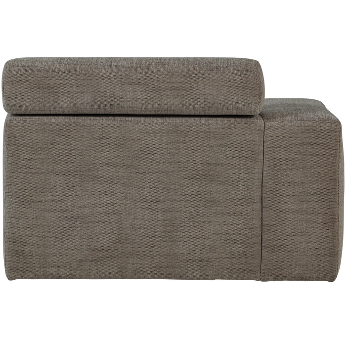 WOOOD Novi Chaise Longue Element Arm Links - Polyester- Grijs Melange