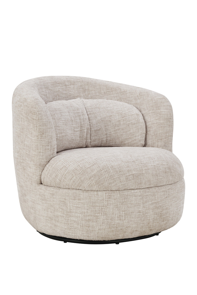 DÉJA Living - Draaifauteuil Greige Stof - Zithoogte 40cm - Lilou