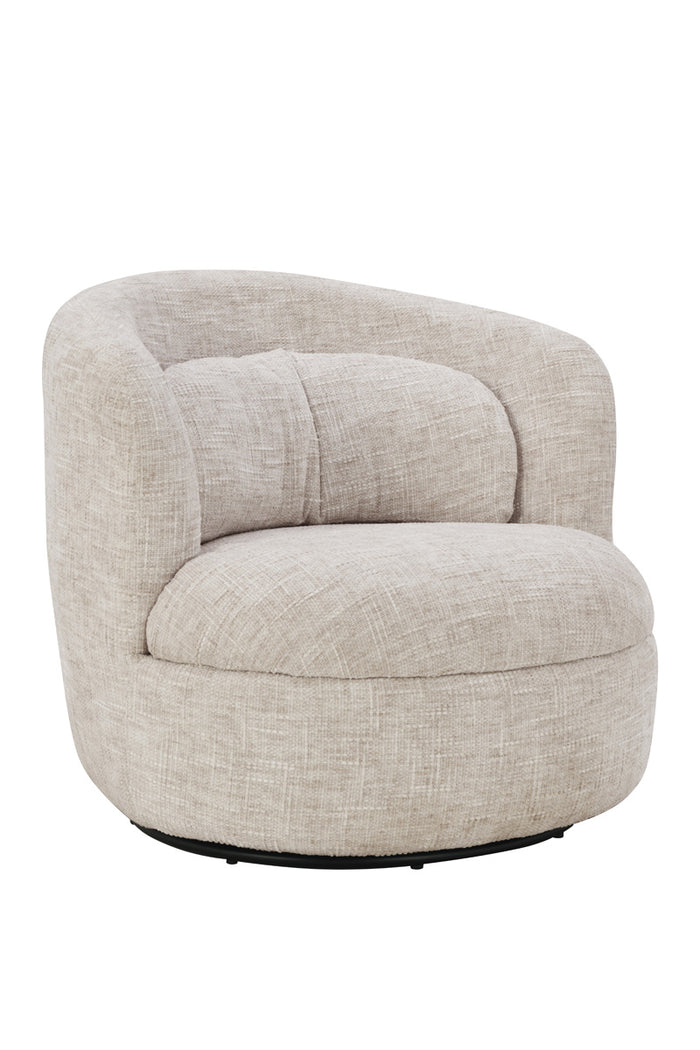 DÉJA Living - Draaifauteuil Greige Stof - Zithoogte 40cm - Lilou