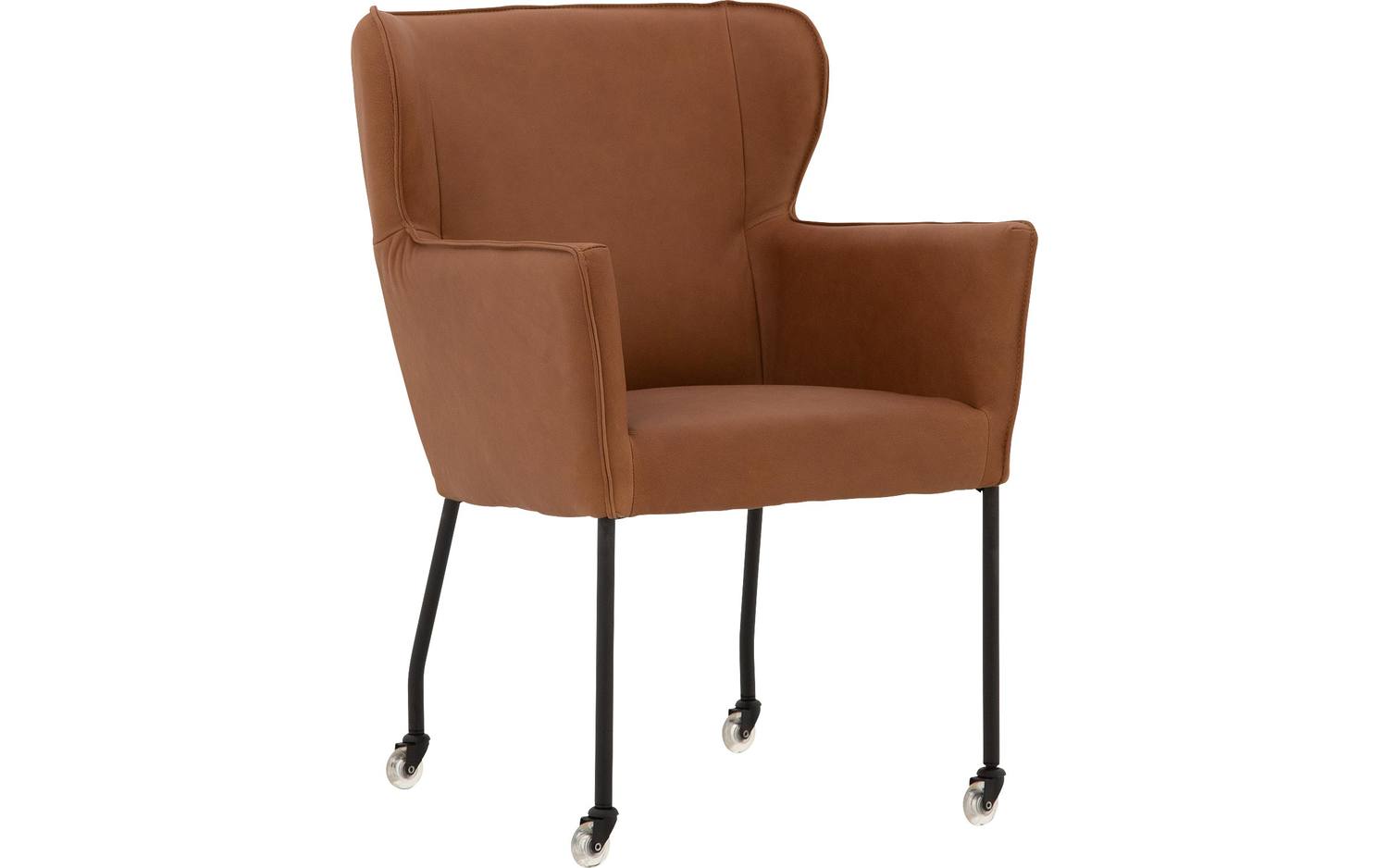 Goossens  Eetkamerstoel Leogang -  Leder met armleuning