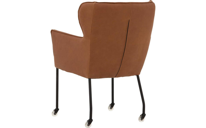 Goossens  Eetkamerstoel Leogang -  Leder met armleuning