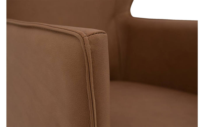 Goossens  Eetkamerstoel Leogang -  Leder met armleuning