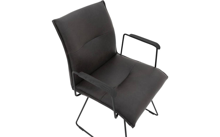 Goossens  Eetkamerstoel Nica, Armleuning met zwart houten armlegger -