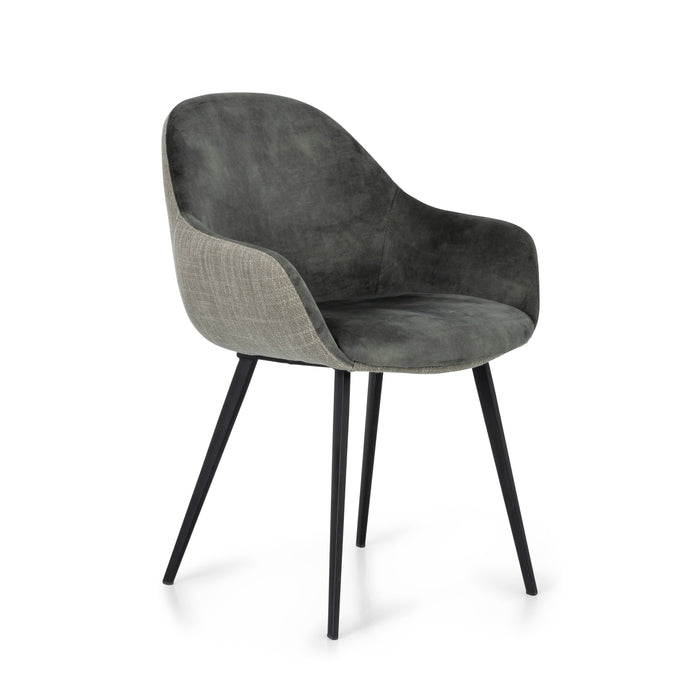 Eetkamerstoel Nora - Groen - Velvet | Textiel | Metaal