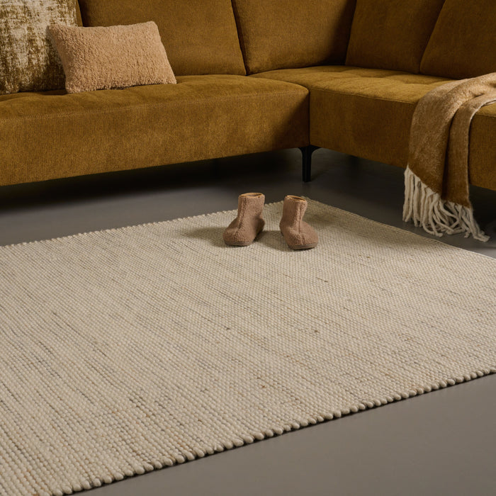 Vloerkleed Stip - Greige|Grijs|Zilver - 100% Wol