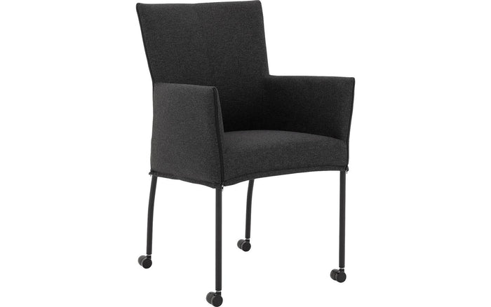 Goossens  Eetkamerstoel Funk -  Textiel met armleuning