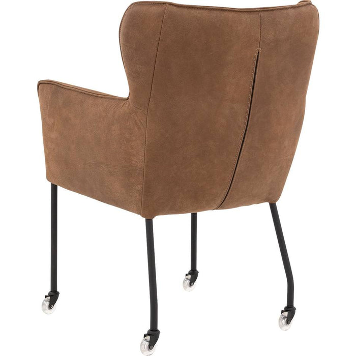 Goossens  Eetkamerstoel Leogang -  Leder met armleuning