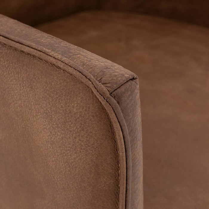 Goossens  Eetkamerstoel Leogang -  Leder met armleuning