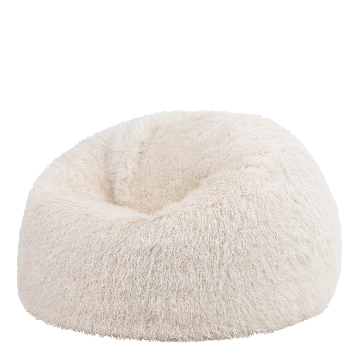 icon Kingston Zitzak - Fluffy Pluche Imitatiebont - Wit