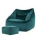 icon Natalia Zitzak Fauteuil met Poef - Velours - Blauwgroen