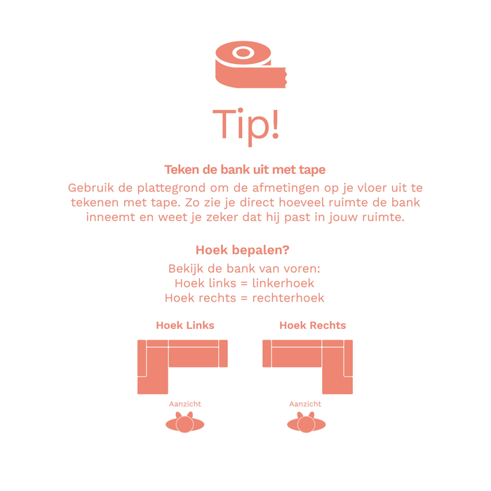 by fonQ Loft Hoekbank met Chaise Longue Links - Chenille Melange - Ecru