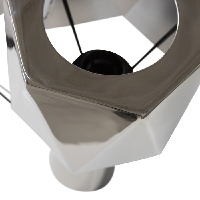 WOOOD Rea Tafellamp - Metaal - Chrome - 38x16x16