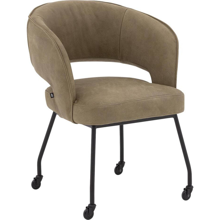 Goossens  Eetkamerstoel Ostuni (leer) -  Leder met armleuning