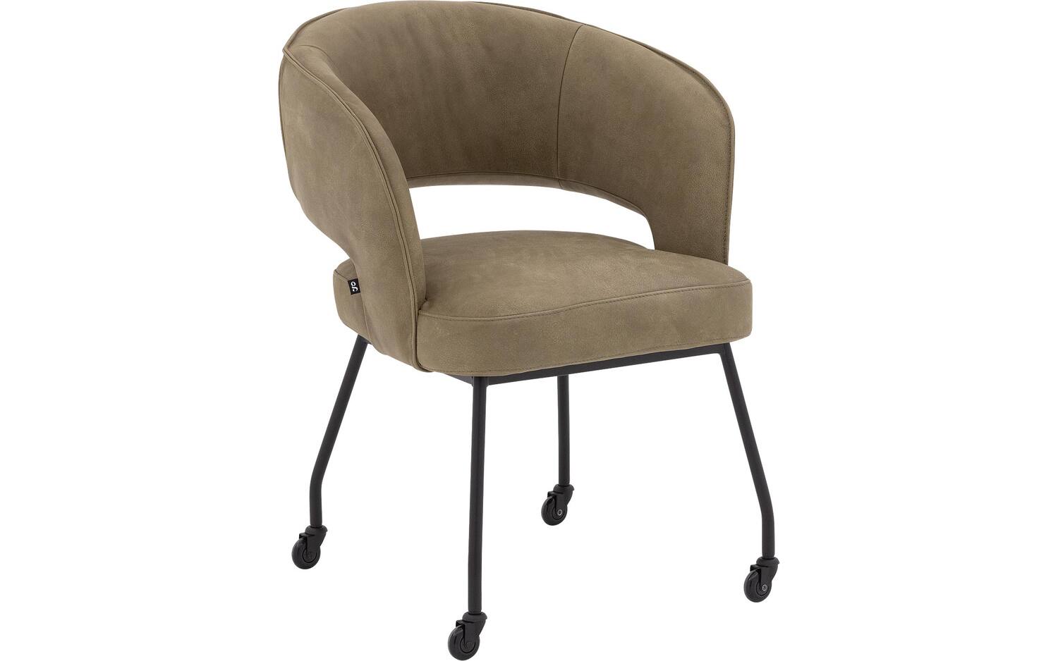 Goossens  Eetkamerstoel Ostuni (leer) -  Leder met armleuning