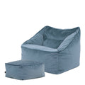 icon Natalia Zitzak Fauteuil met Poef - Velours - Blauw