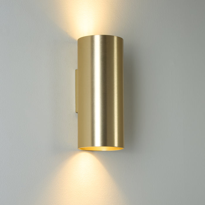 Searchlight Wall Wandlamp Cilinder - H 15,4 cm - Goud
