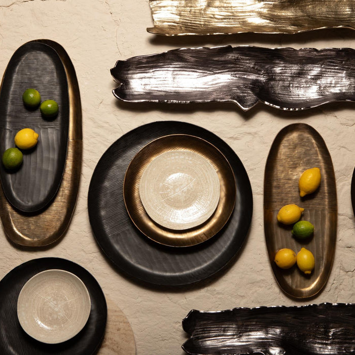 PTMD Jowad Graphite Alu Sheet Bowl Ribbed Oval L