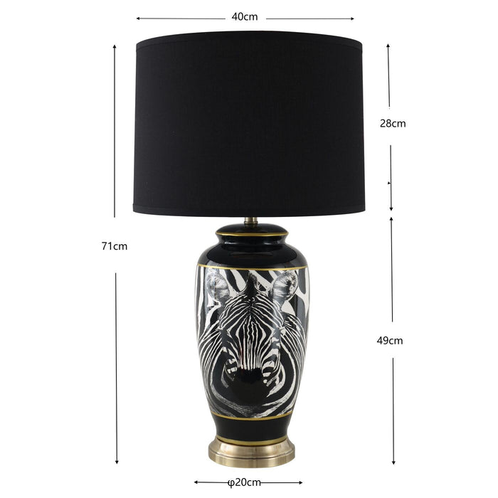 Tafellamp zebra 71cm Kare Design