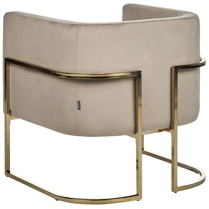 Beliani - SIRKKA - Fauteuil - Taupe - Fluweel