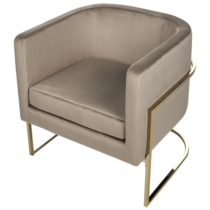 Beliani - SIRKKA - Fauteuil - Taupe - Fluweel