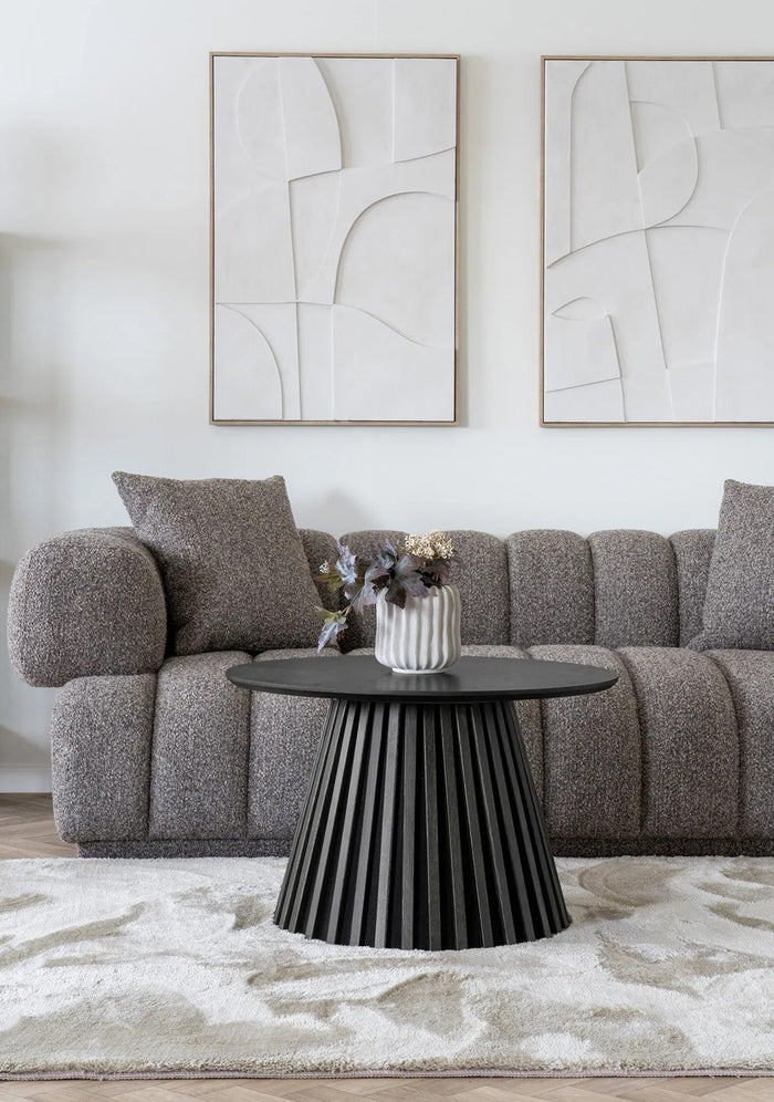 House Nordic Osaka Zwart Eiken Salontafel Rond