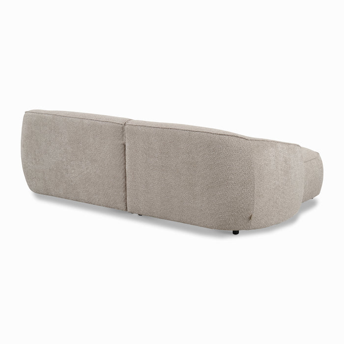 by fonQ Chubby Hoekbank met Chaise Longue Links - Bouclé Greige
