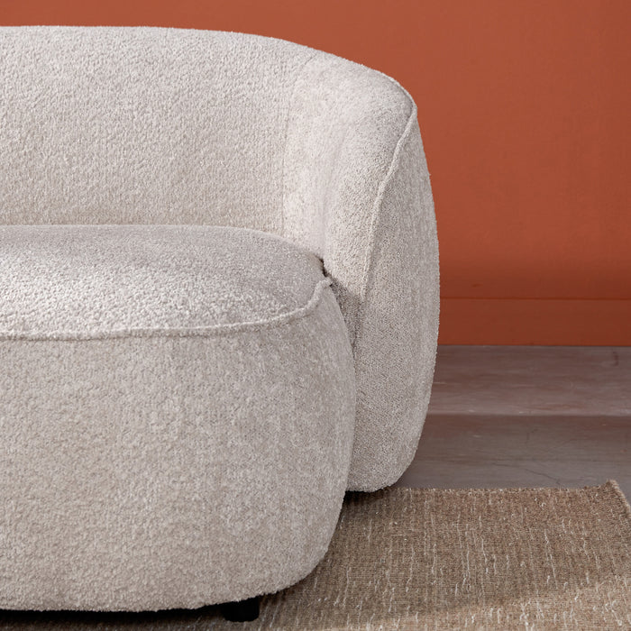 by fonQ Chubby Hoekbank met Chaise Longue Rechts - Bouclé Greige