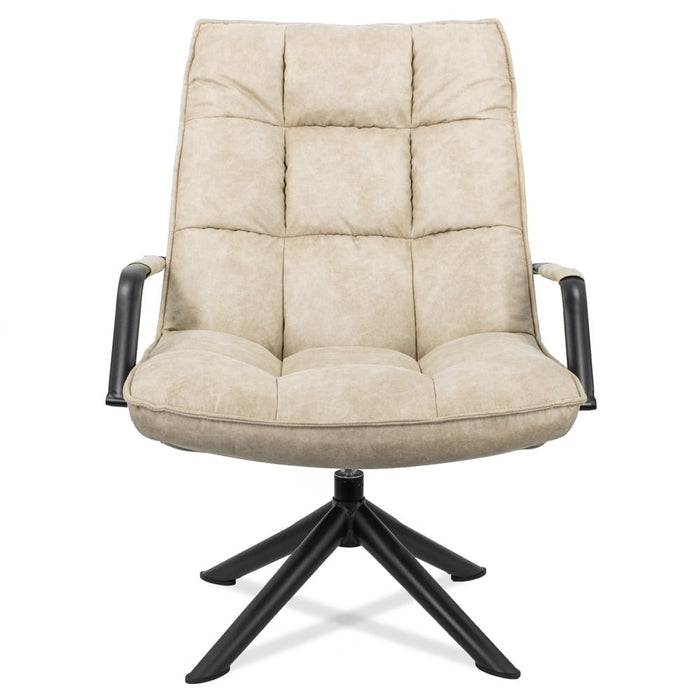 Draaifauteuil Met Armleuning - Fauteuil - Beige - 70 x 80 x 100 cm