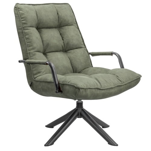 Draaifauteuil Met Armleuning - Fauteuil - Groen - 70 x 80 x 100 cm