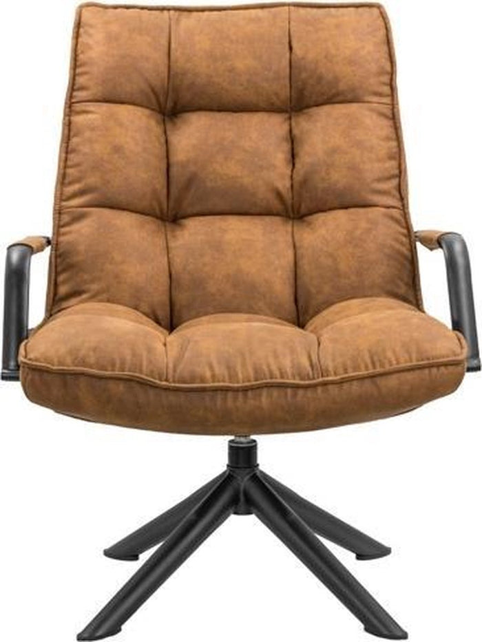 Draaifauteuil - Fauteuil - Draaistoel - Bruin - 72 x 80 x 88 cm