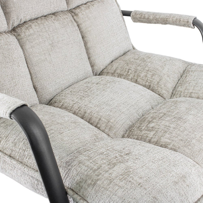 Draaifauteuil Met Armleuning - Fauteuil - Zand - 70 x 80 x 100 cm