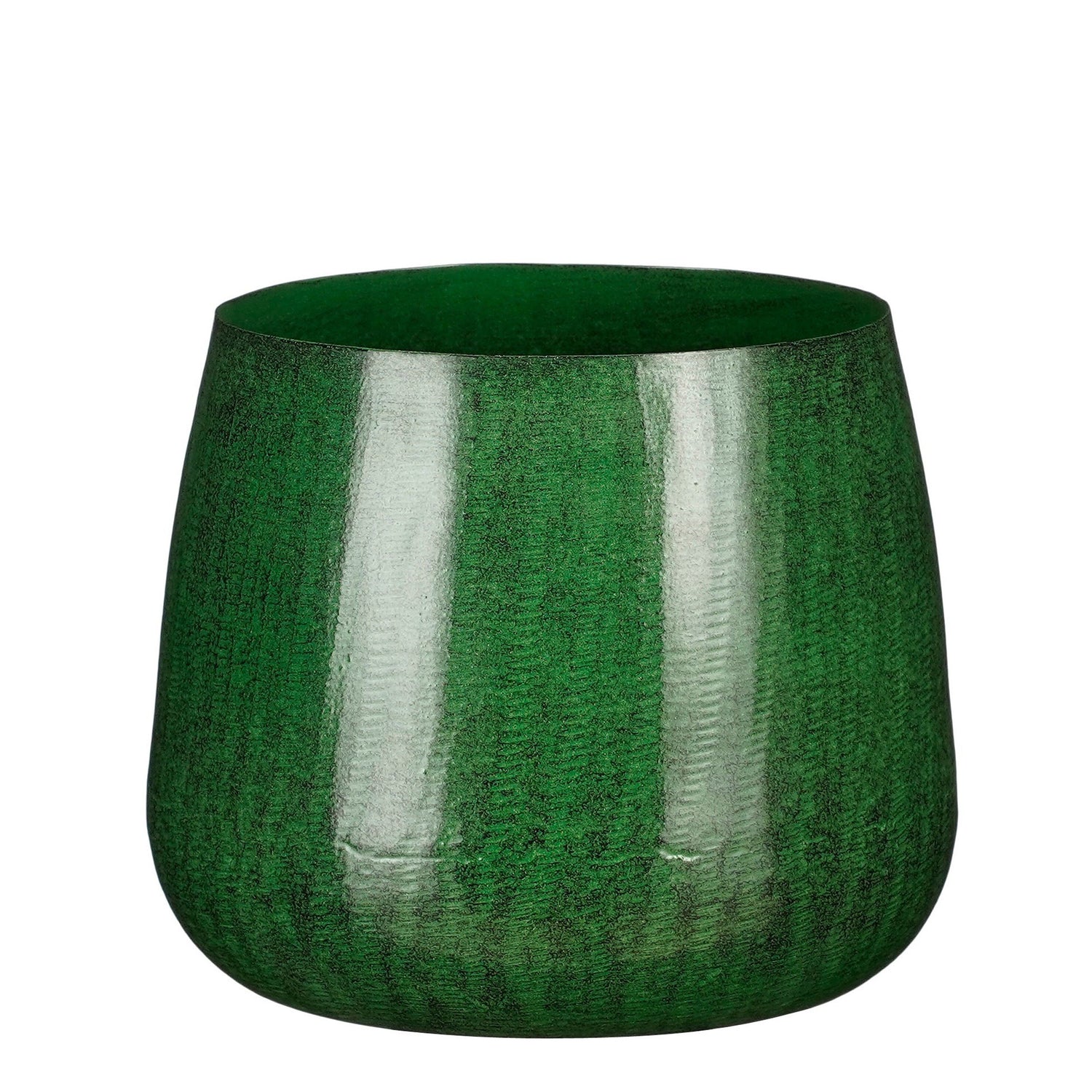 Mica Decorations Benson Bloempot - H16 x Ø19 cm - Metaal - Donkergroen