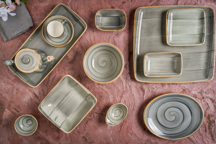 Bonna Serveerschaal - Aura Space - Porselein - 19x11 cm - set van 2