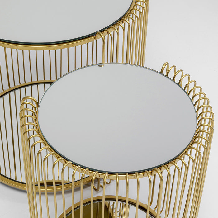 Bijzettafel Wire Double messing (2|Set) Kare Design