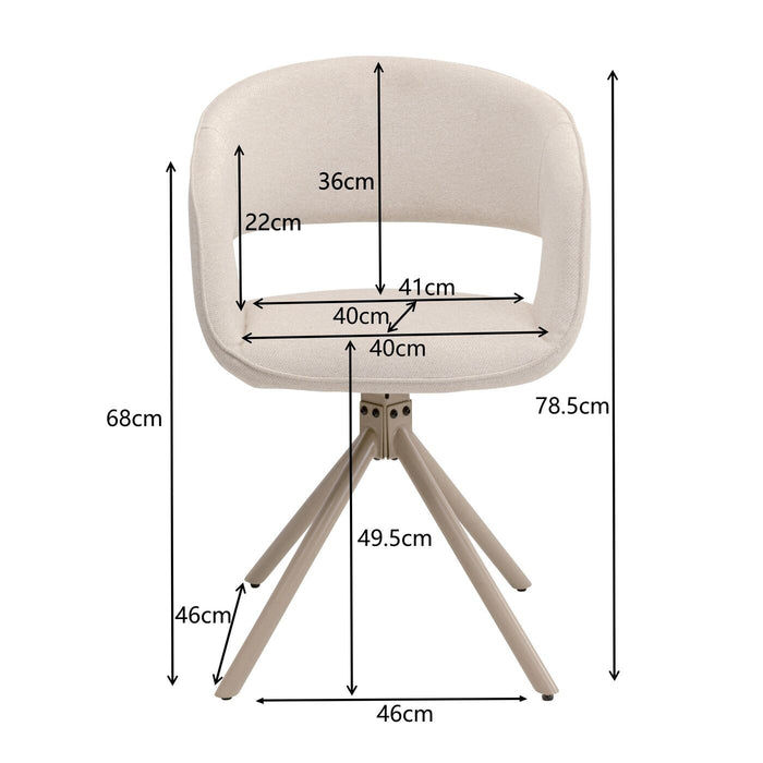 Kare Design Gina draaistoel met armleuningen - beige