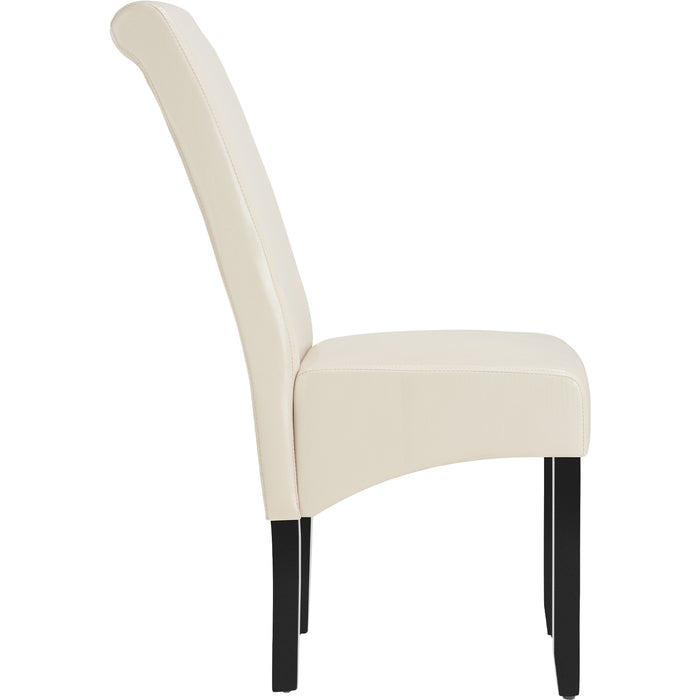 tectake® Eetkamerstoel, ergonomisch, massief hardhout - Set van 2