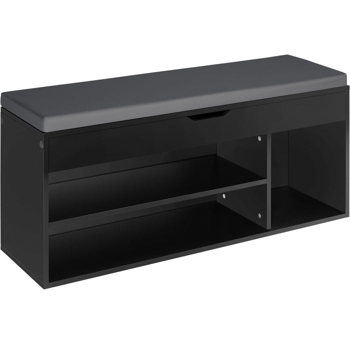 tectake® Schoenenkast Natalya met zitkussen 104x30x49cm
