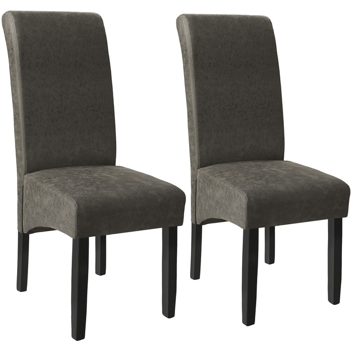 tectake® Eetkamerstoel, ergonomisch, massief hardhout - Set van 2