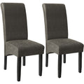 tectake® Eetkamerstoel, ergonomisch, massief hardhout - Set van 2