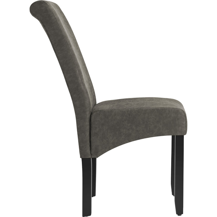 tectake® Eetkamerstoel, ergonomisch, massief hardhout - Set van 2