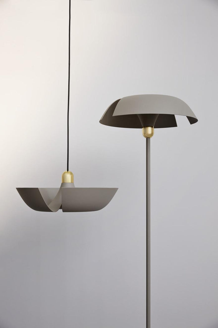 Cycnus vloerlamp taupe|goud