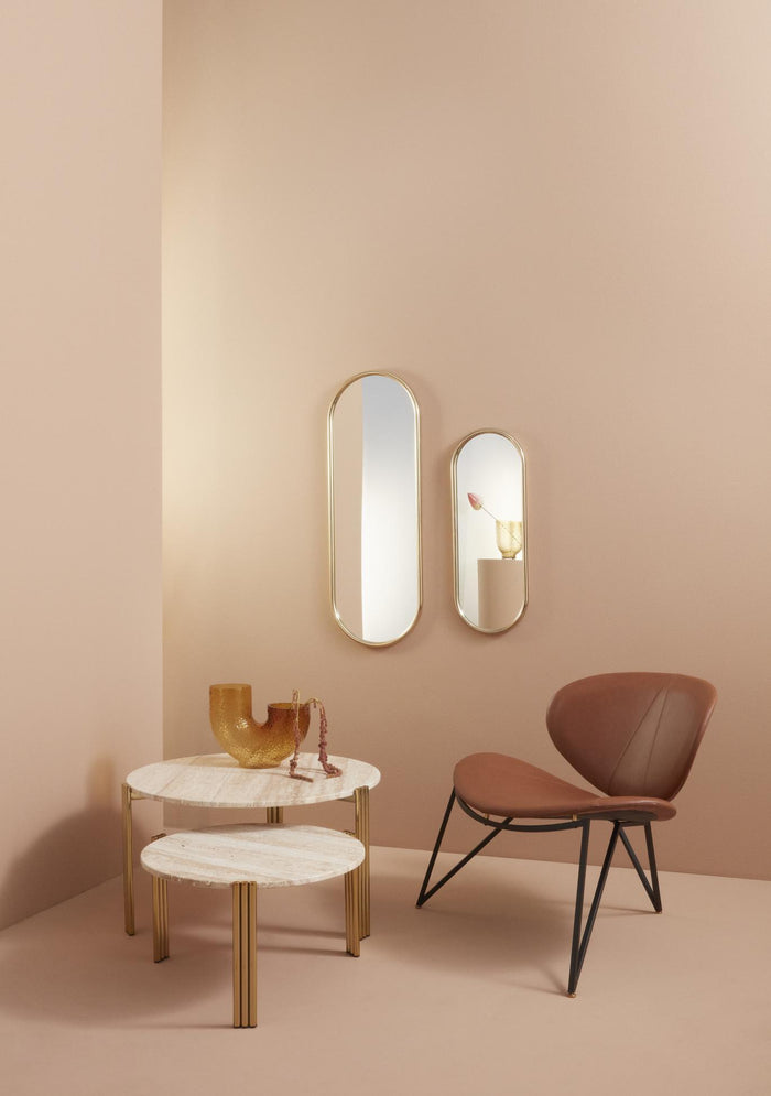 Tribus salontafel Ø80 zwart|travertine