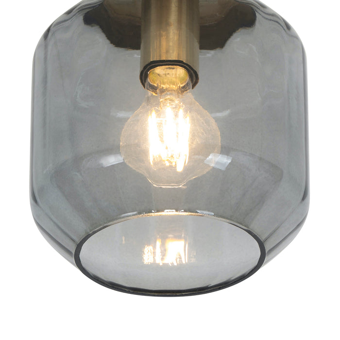 QAZQA Smart plafondlamp messing met smoke glas incl. Wifi A60 -