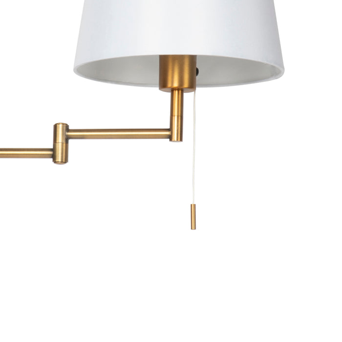 QAZQA Smart wandlamp brons met witte kap incl. Wifi A60  - Ladas