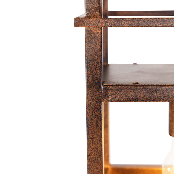 QAZQA Smart hanglamp roestbruin met rek incl. 4 Wifi A60 - Cage Rack