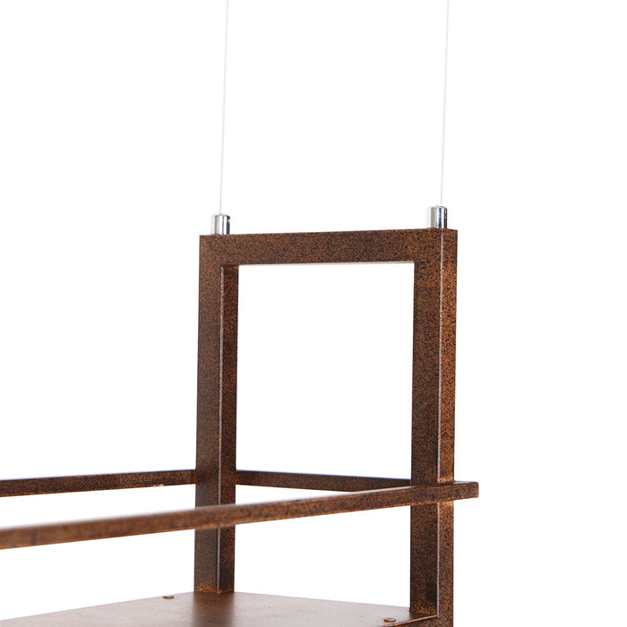 QAZQA Smart hanglamp roestbruin met rek incl. 4 Wifi A60 - Cage Rack